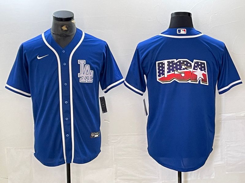 Men Los Angeles Dodgers Blank Blue Second generation joint name Nike 2024 MLB Jersey style 3